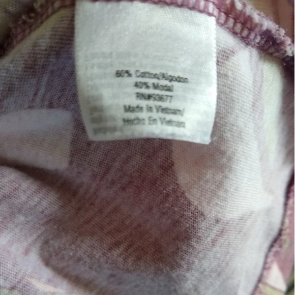 A.N.A Pink and Mauve Swirl Print Swing Short Sleeve Shirt Size 1X - Picture 7 of 8